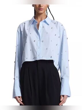 A.L.C. Mackie Embellished Top in Blue